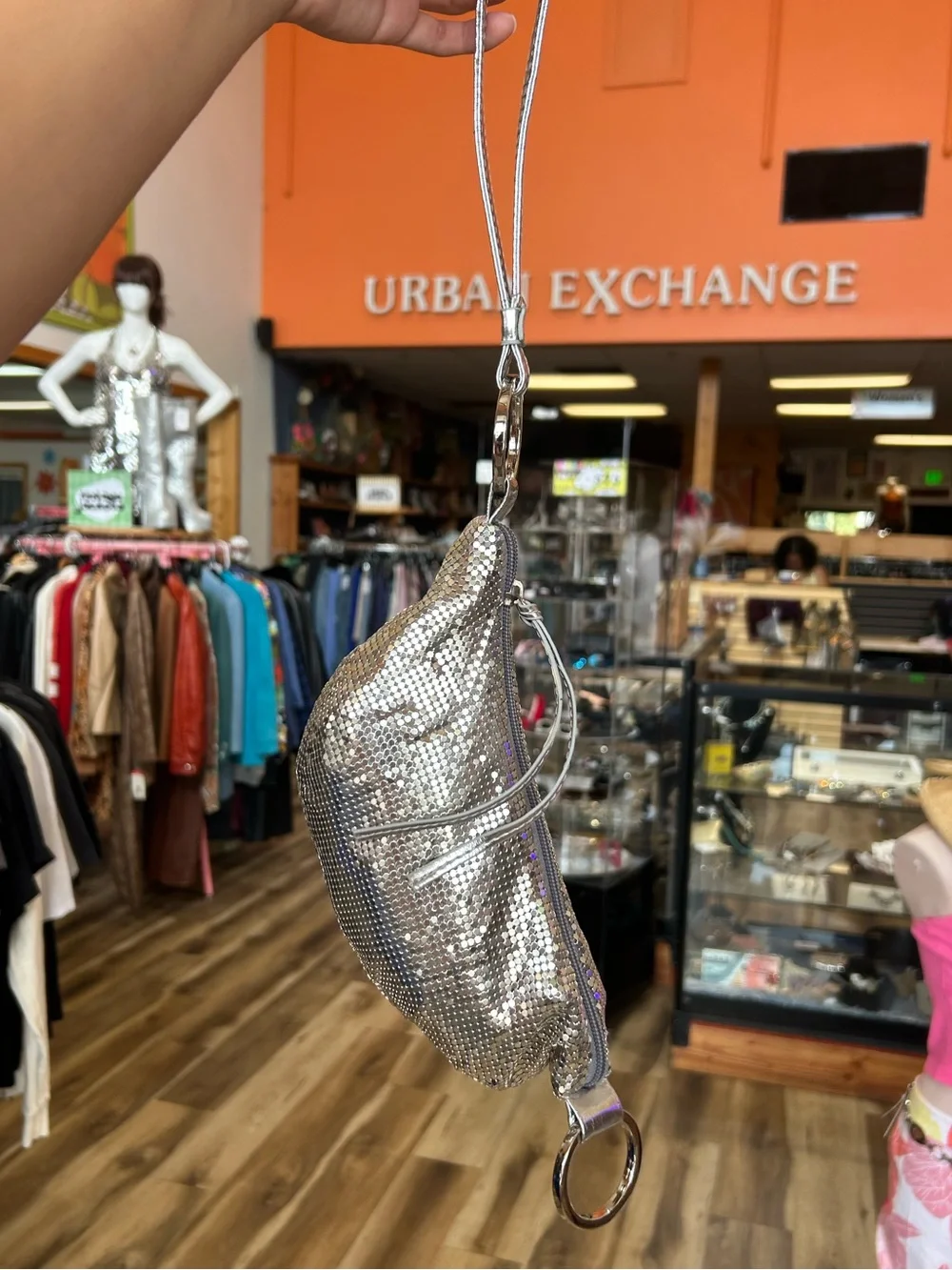 VINTAGE Y2K bebe Metal Mesh Wristlet Bag
